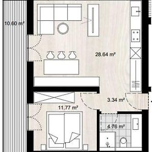 Apartment mit 1 Schlafzimmer